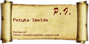 Petyka Imelda névjegykártya